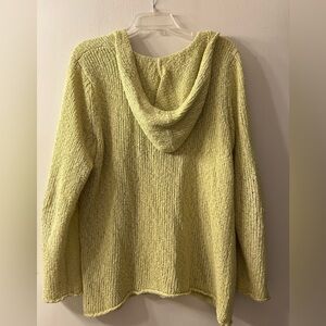 J.Jill Hooded Cotton Sweater. Great pre-loved condition! Pretty chartreuse color